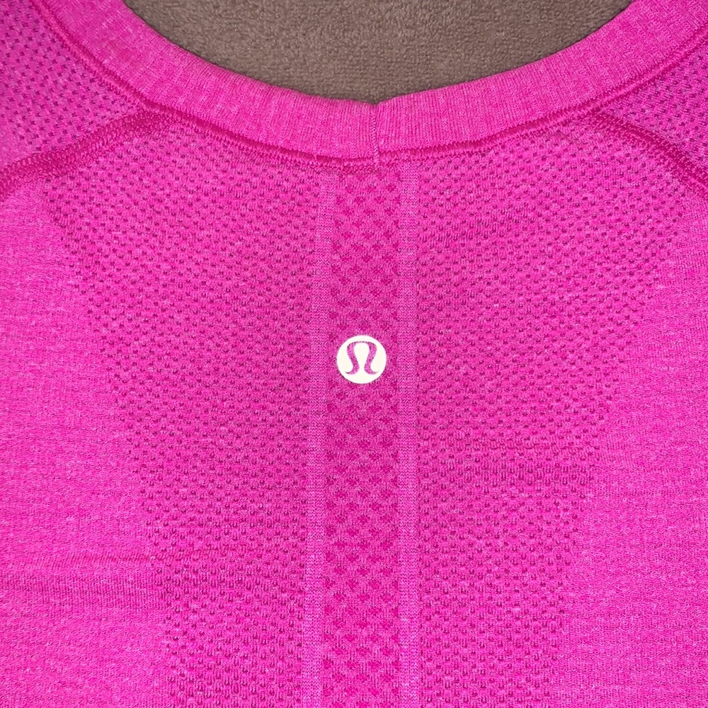 Lululemon long sleeve pink running shirt